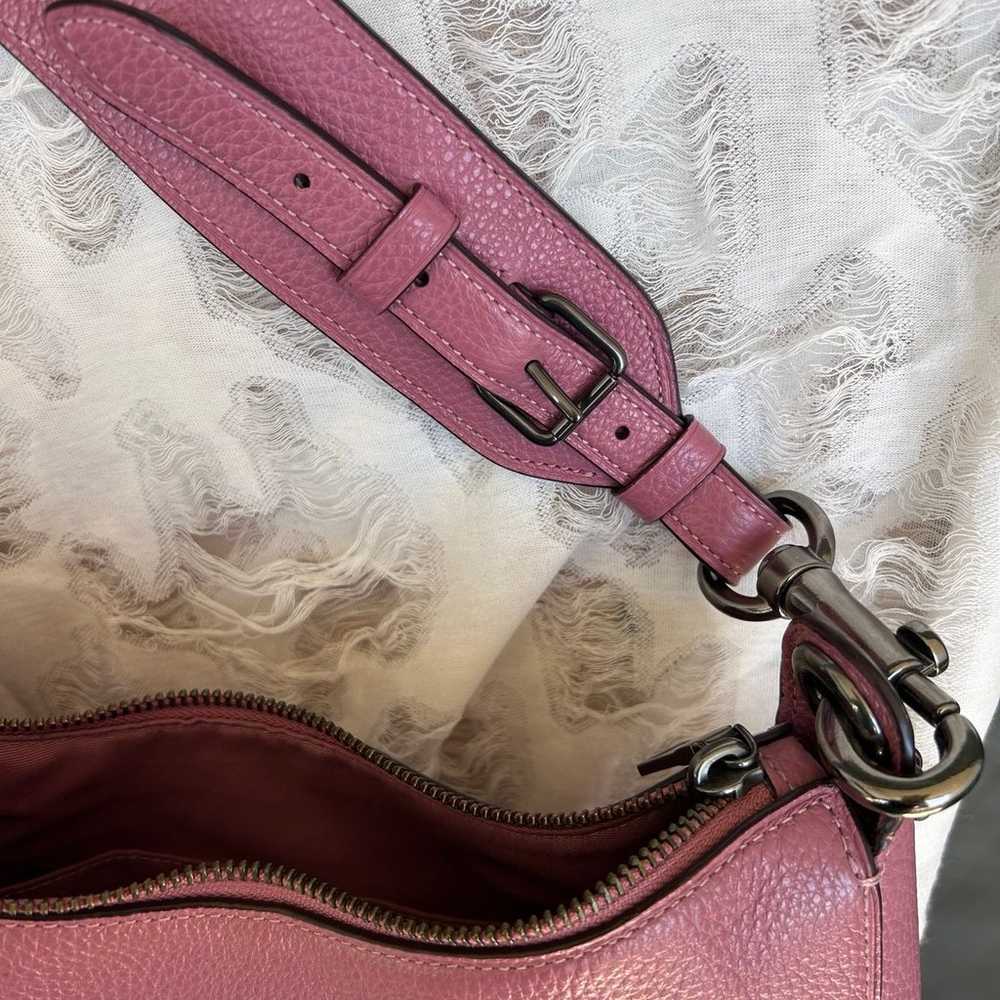 Tulip Pink Leather COACH Shoulder Bag - image 4