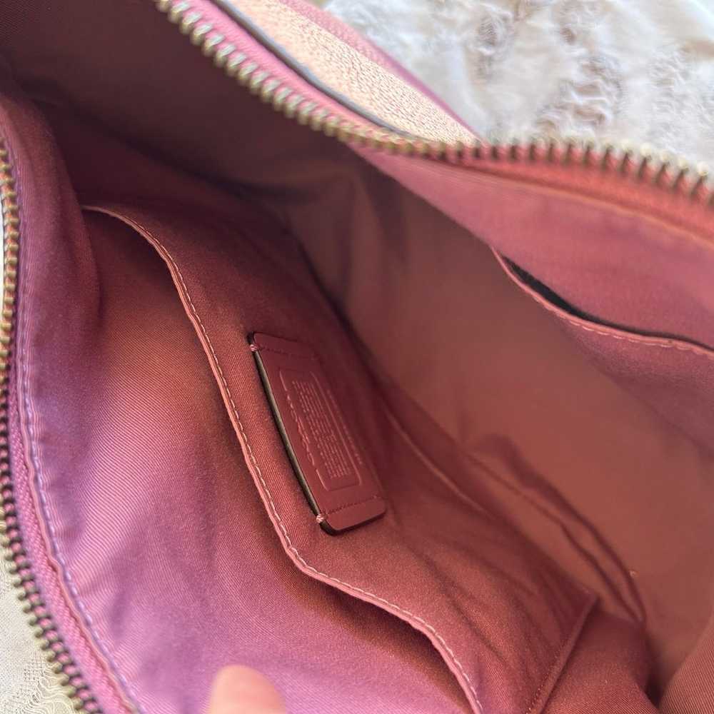 Tulip Pink Leather COACH Shoulder Bag - image 7