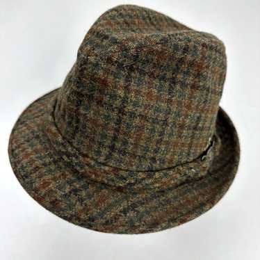 Vintage Champ VTG Fedora Cap Hat Fitted S Brown P… - image 1
