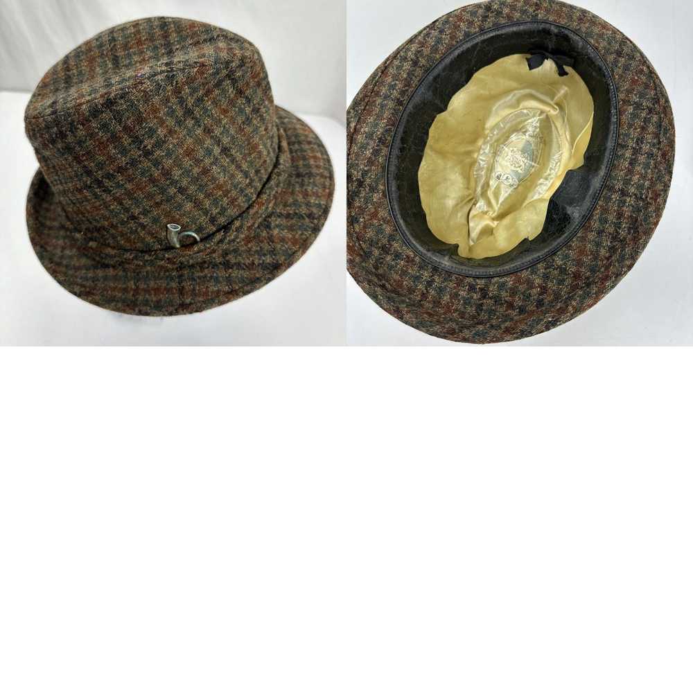 Vintage Champ VTG Fedora Cap Hat Fitted S Brown P… - image 4