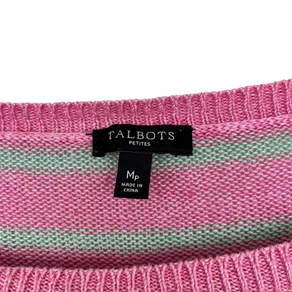 Other Talbots Pink Green Striped 100% Linen Sweat… - image 2