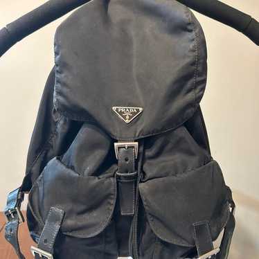 Authentic PRADA Black Nylon and Leather Backpack