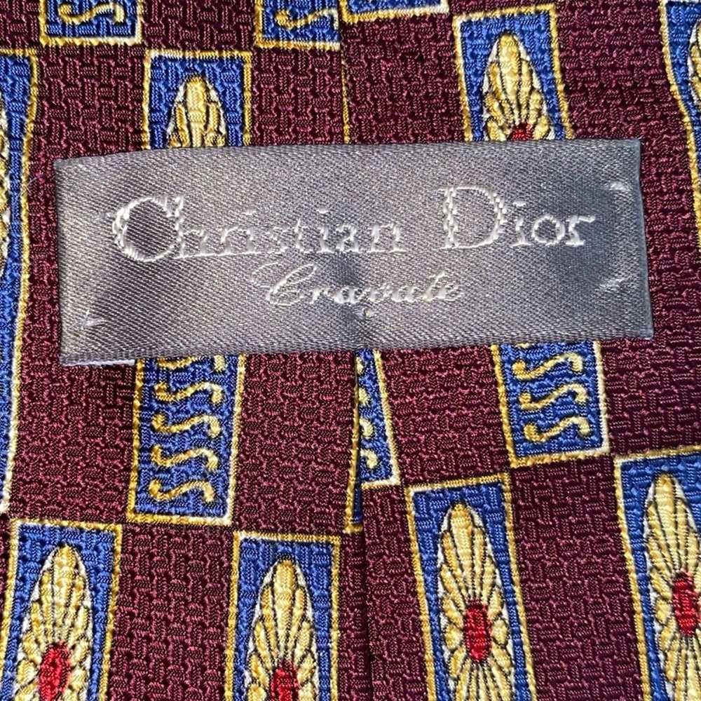 Dior Christian Dior Vintage 100% Silk Art Deco Pr… - image 3