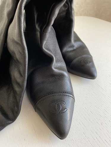 Chanel Chanel Grain Leather Toe Cap CC logo Knee B