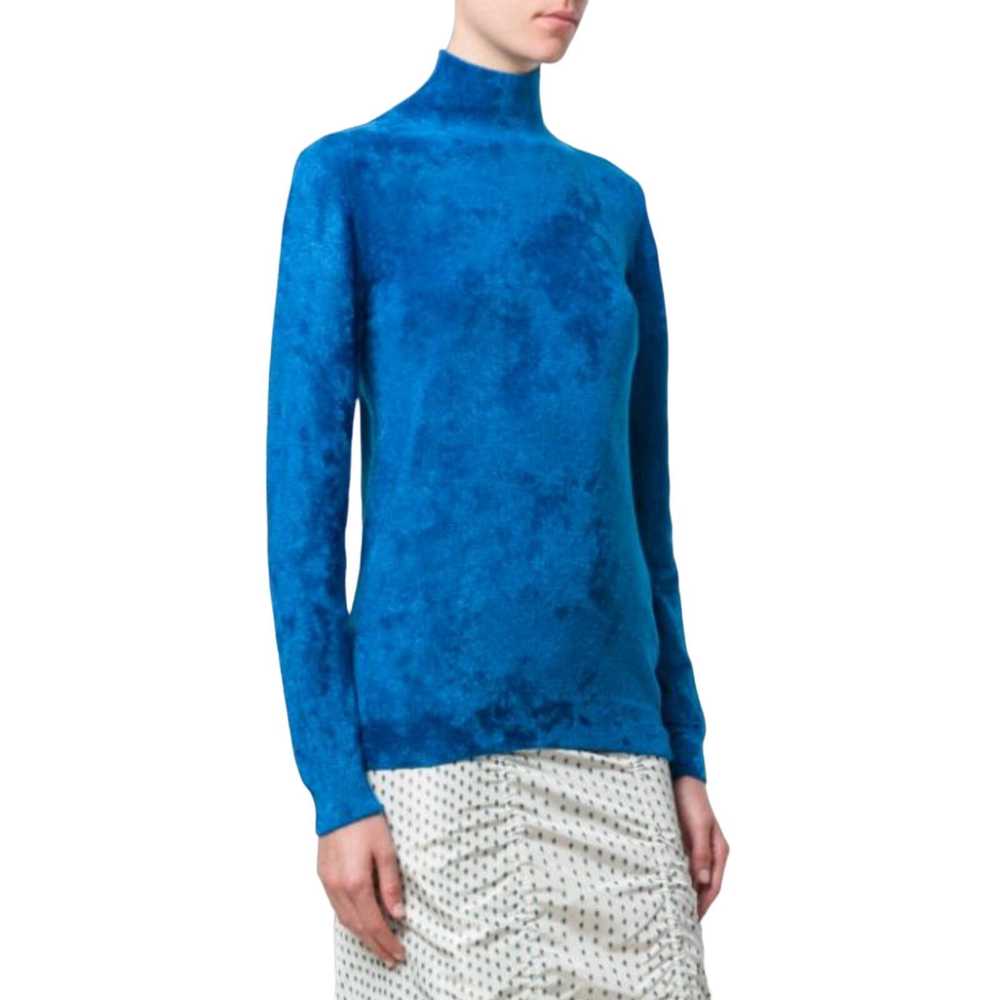 Marni MARNI Chenille Turtleneck Sweater in Blue M… - image 1