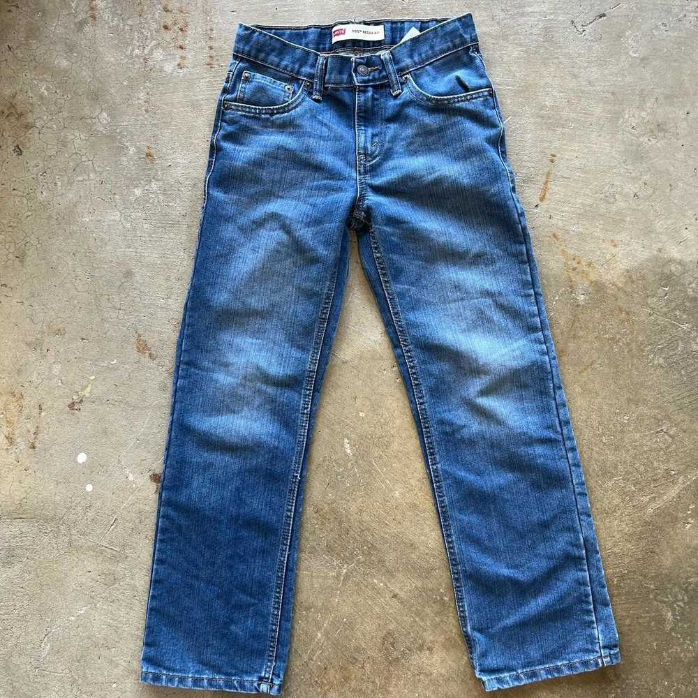 Levi's Womens Straight Regular 505 Blue Jeans - image 2