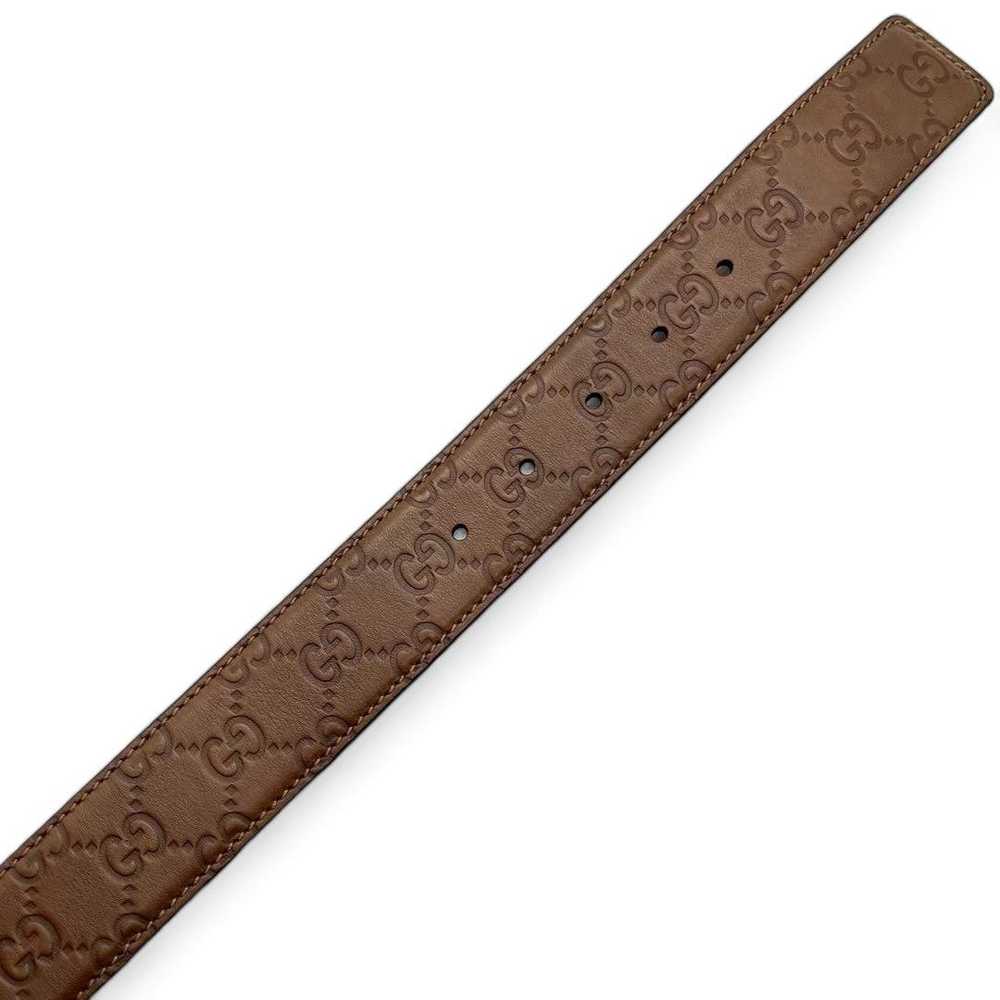 Gucci Gucci - brown leather belt GG monogram orig… - image 3