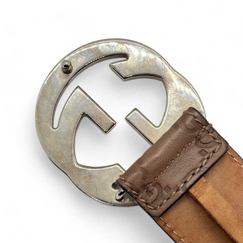 Gucci Gucci - brown leather belt GG monogram orig… - image 6
