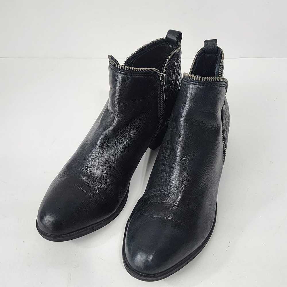 LUCKY BRAND Moto Boots Black Leather Double Zip A… - image 1