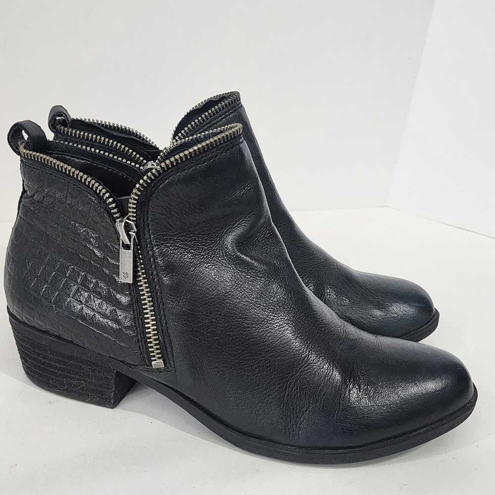 LUCKY BRAND Moto Boots Black Leather Double Zip A… - image 8