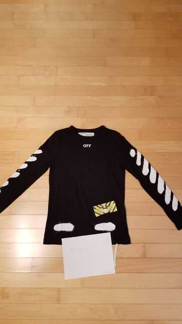 Off white long sleeve spray paint best sale