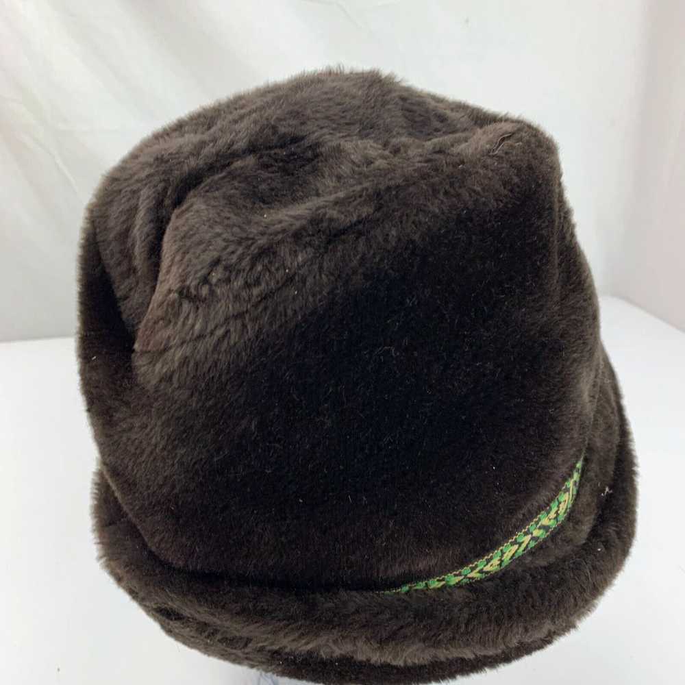 Vintage Brown Vintage Winter Cap Hat Fitted Size … - image 3