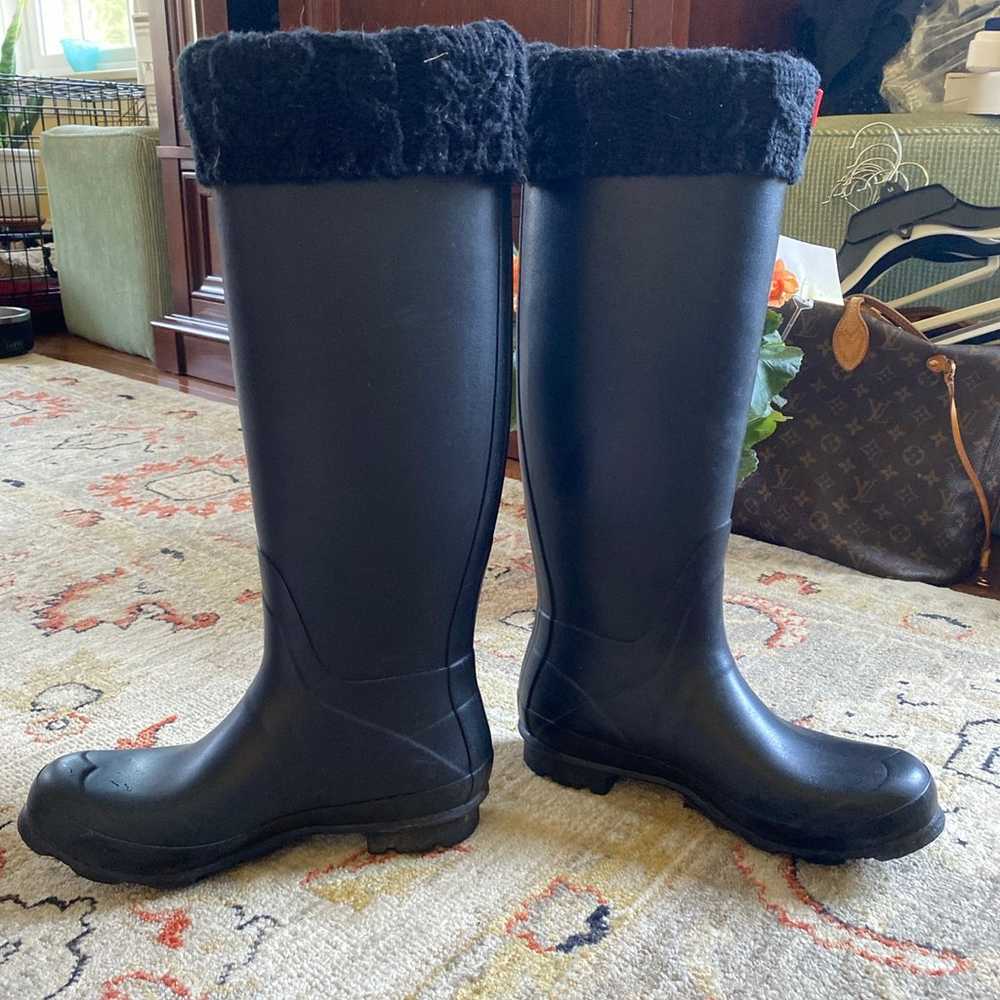 Hunter boots size 8 with fleece Liner - image 5
