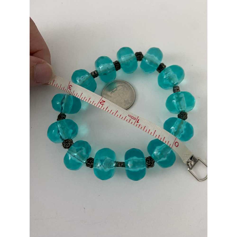 Generic Vintage chunky turquoise blue bead bracel… - image 4