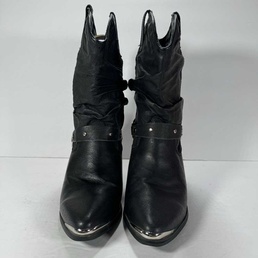 Dingo Olivia Slouch Black Leather Heeled Western … - image 2
