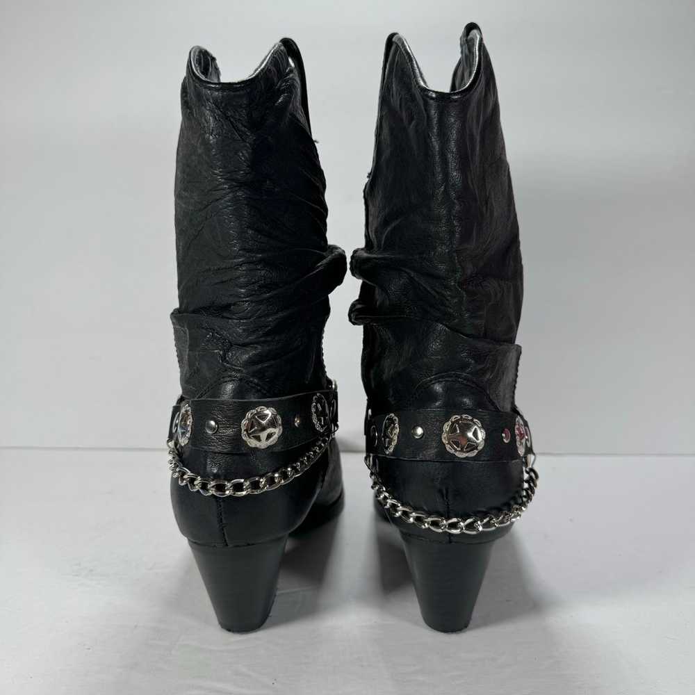 Dingo Olivia Slouch Black Leather Heeled Western … - image 4