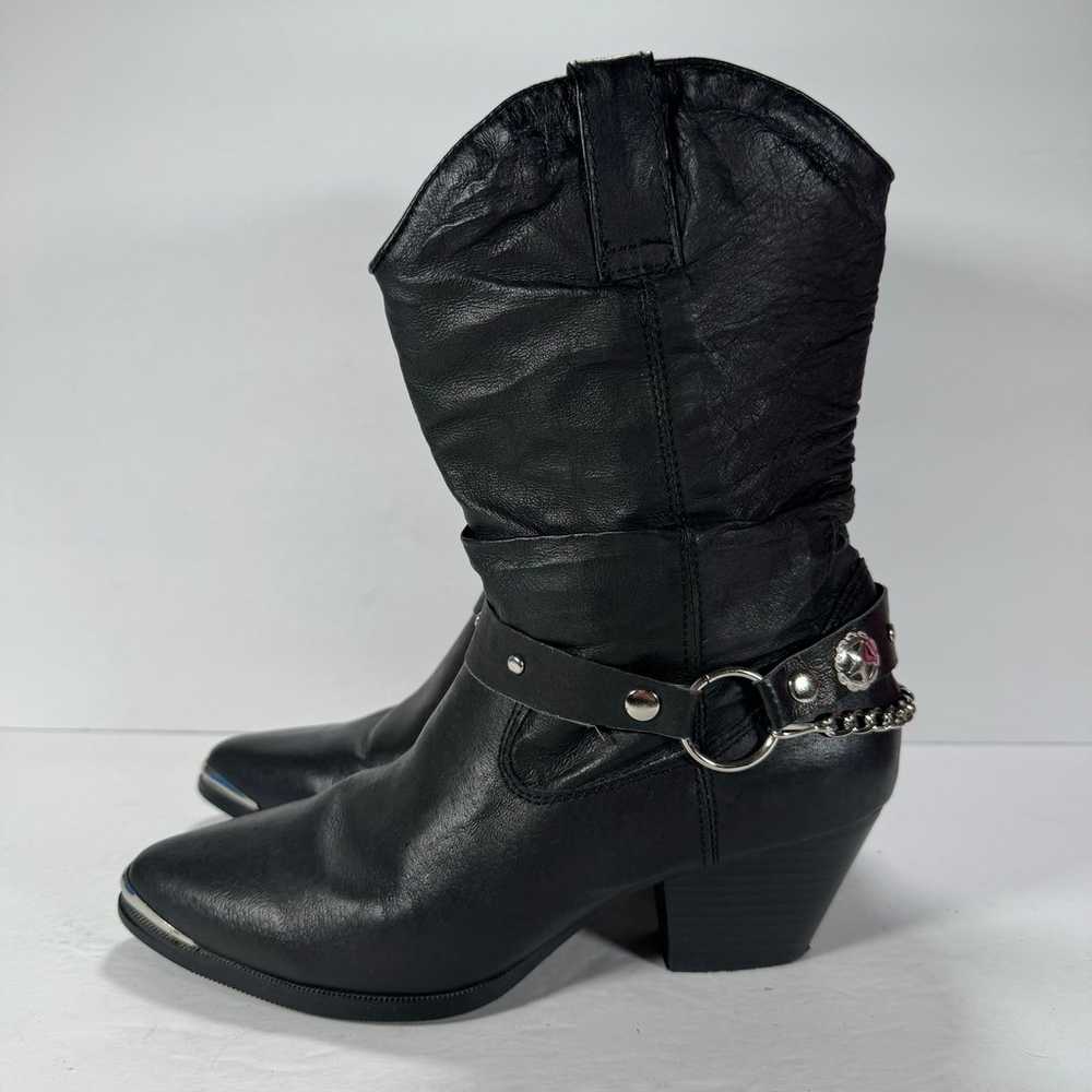 Dingo Olivia Slouch Black Leather Heeled Western … - image 5
