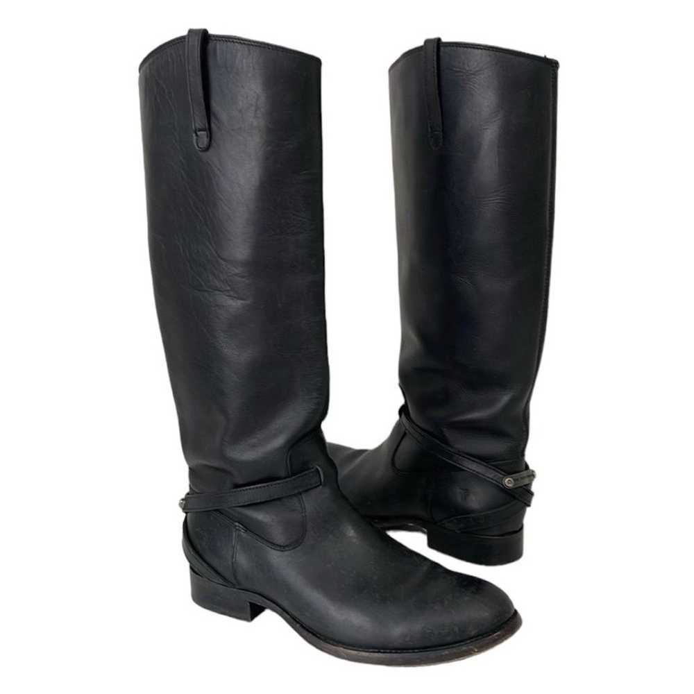 Frye Lindsay Plate black leather knee high boots.… - image 1