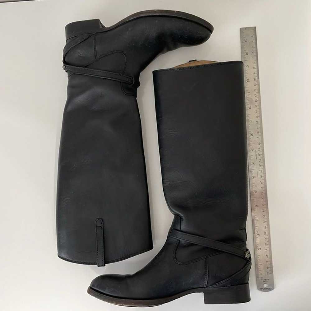 Frye Lindsay Plate black leather knee high boots.… - image 8