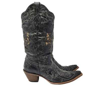 Corral Lizard Inlay Western Cowgirl Boots Pointed… - image 1