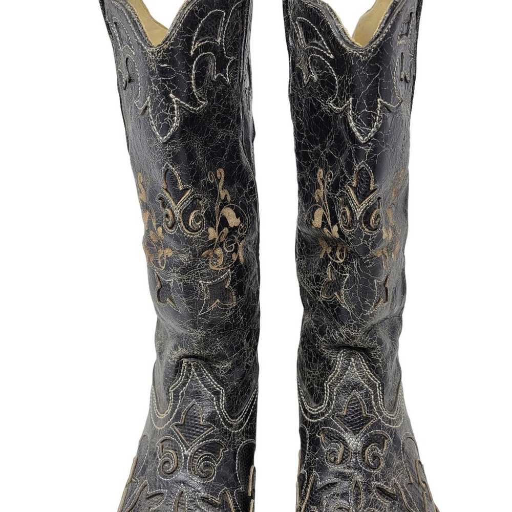 Corral Lizard Inlay Western Cowgirl Boots Pointed… - image 3