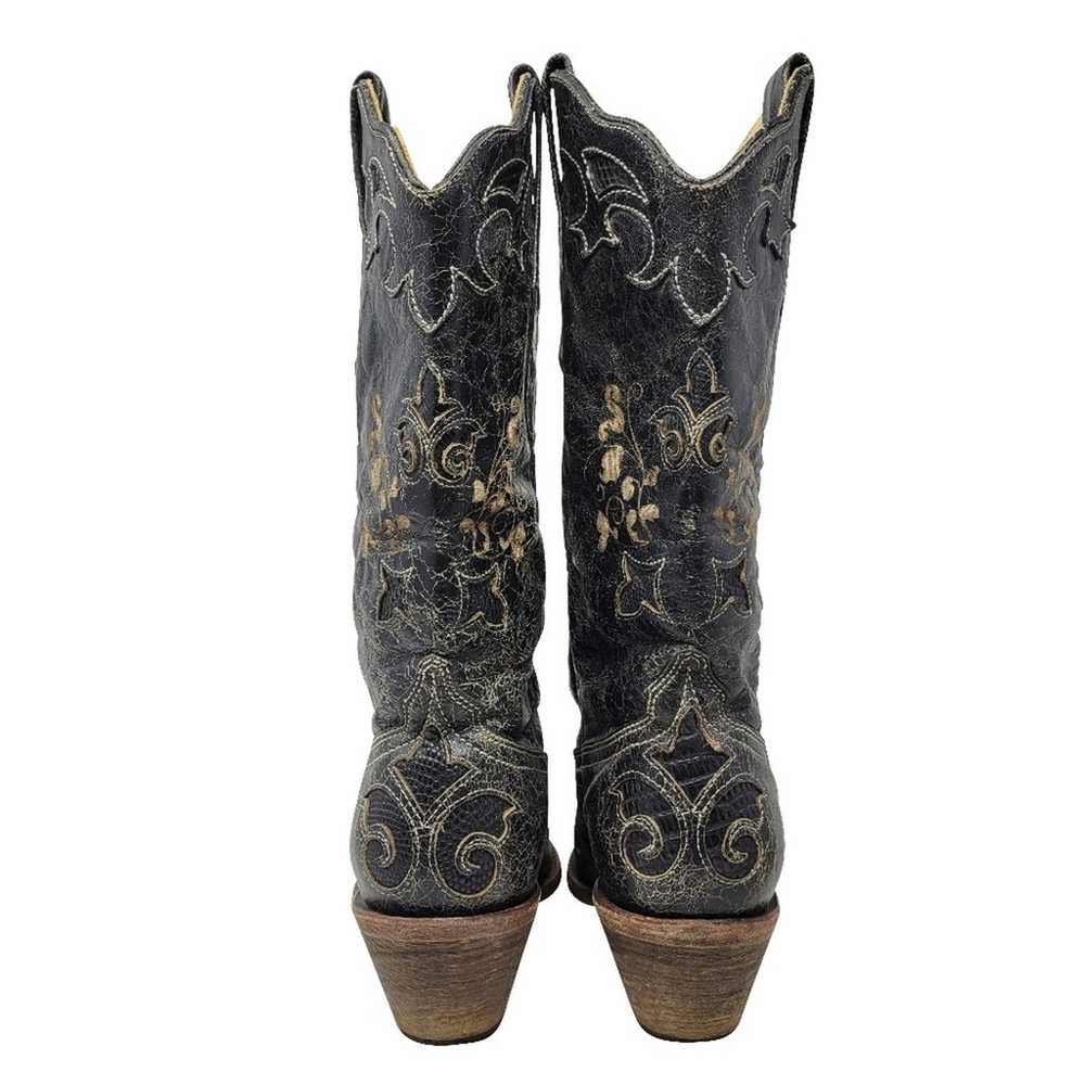 Corral Lizard Inlay Western Cowgirl Boots Pointed… - image 6