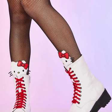 Dolls Kill x Hello Kitty Fuzzy Kawaii Punk Boots s