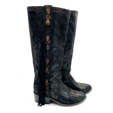 Old Gringo Acoma Fringe Boots Tall Black Leather E