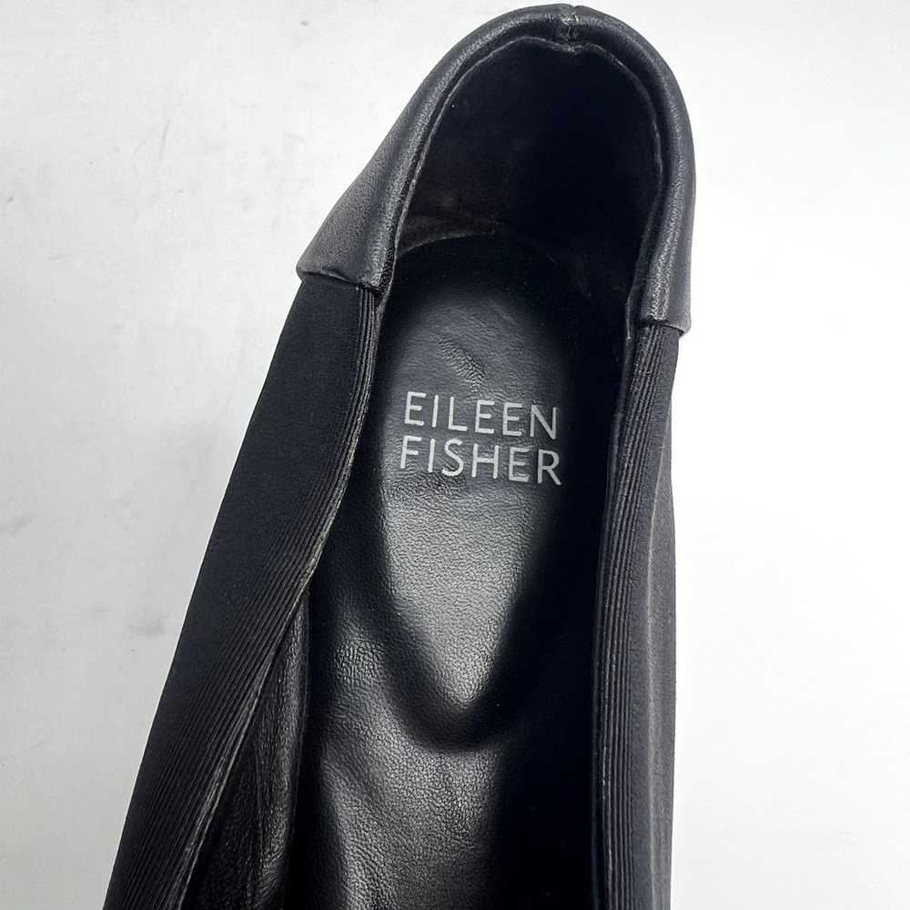 Eileen Fisher Black Woven Fabric Slip On Ballet F… - image 8