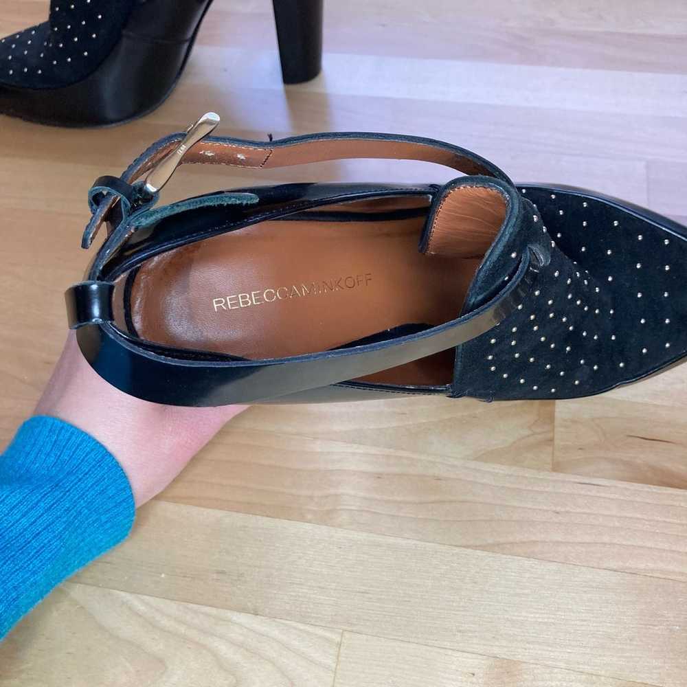Rebecca Minkoff Black Studded Pointed High Heels … - image 4
