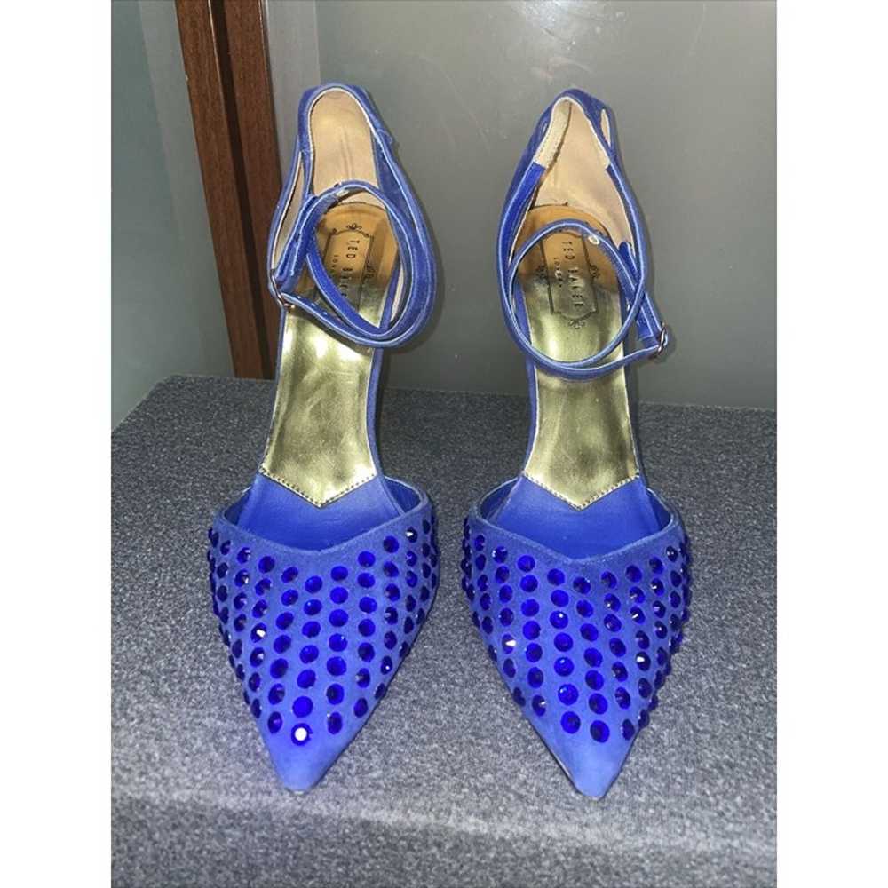 Ted Baker Blue Suede Rhinestone Accented Pointy T… - image 2