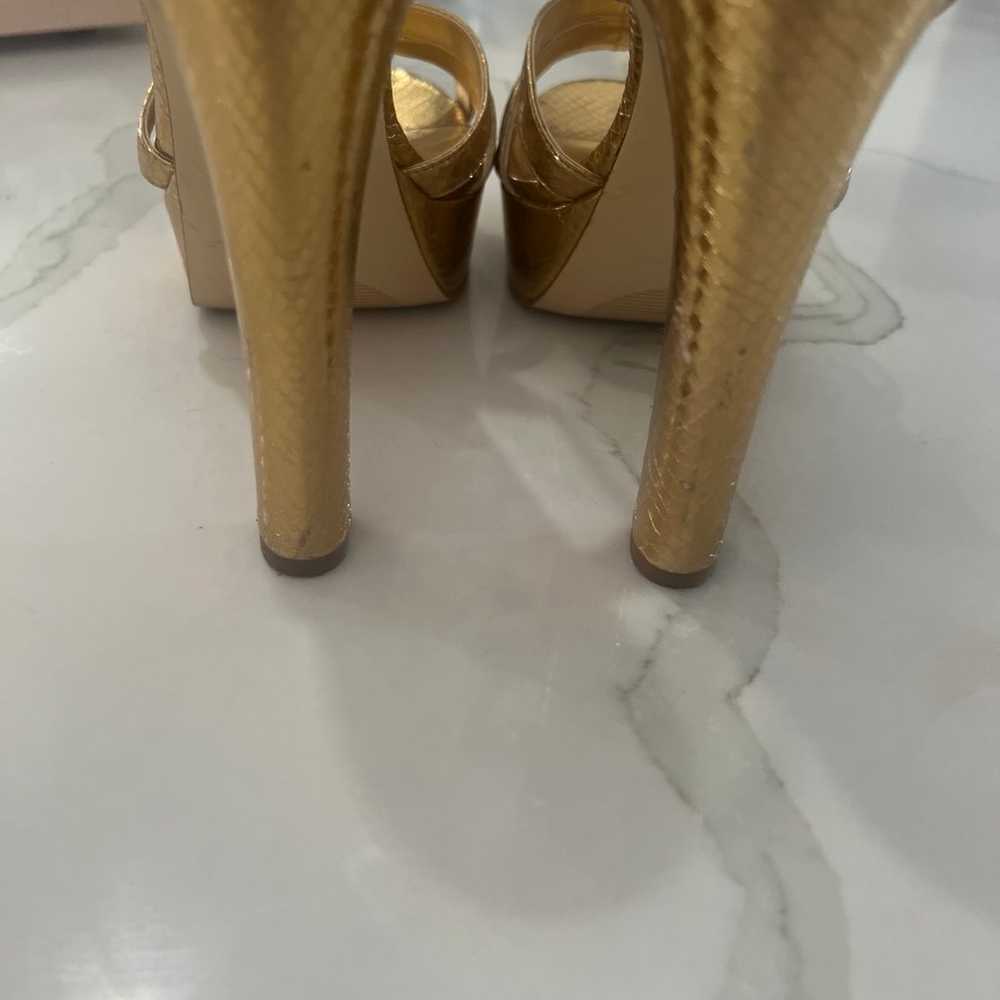 gold platform heels - image 4