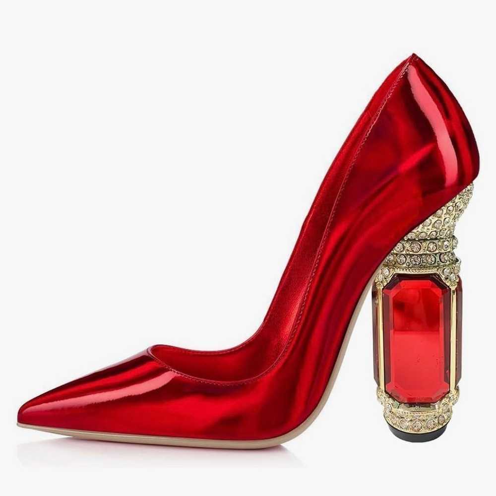 Modern Wizard of Oz Ruby Slippers Red Gem Chunky … - image 2