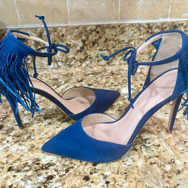 Blue fringe Heels size 10 - image 1