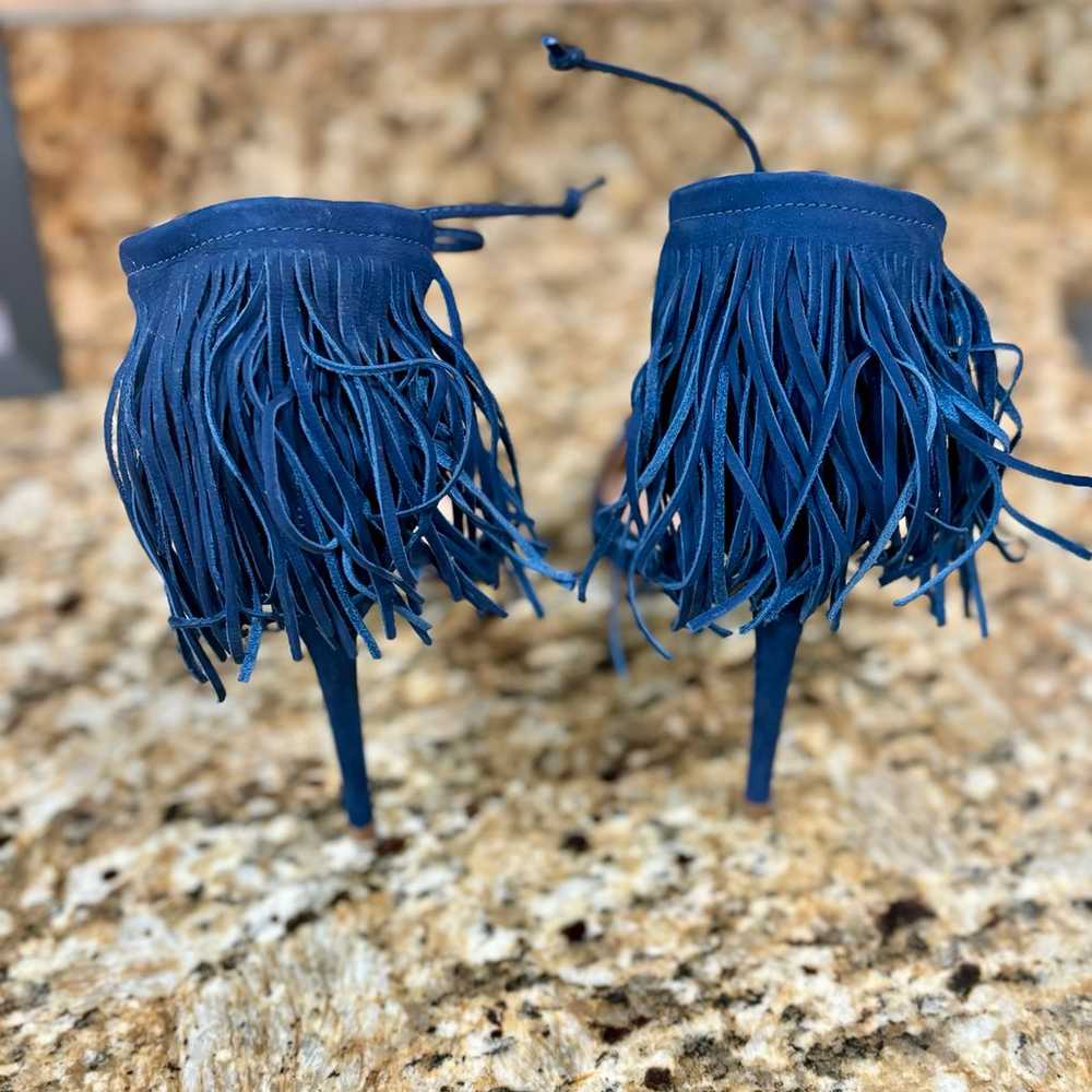 Blue fringe Heels size 10 - image 2