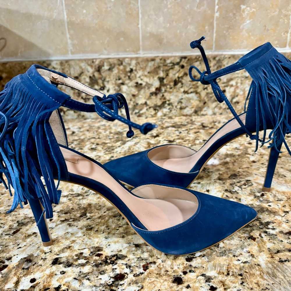 Blue fringe Heels size 10 - image 3
