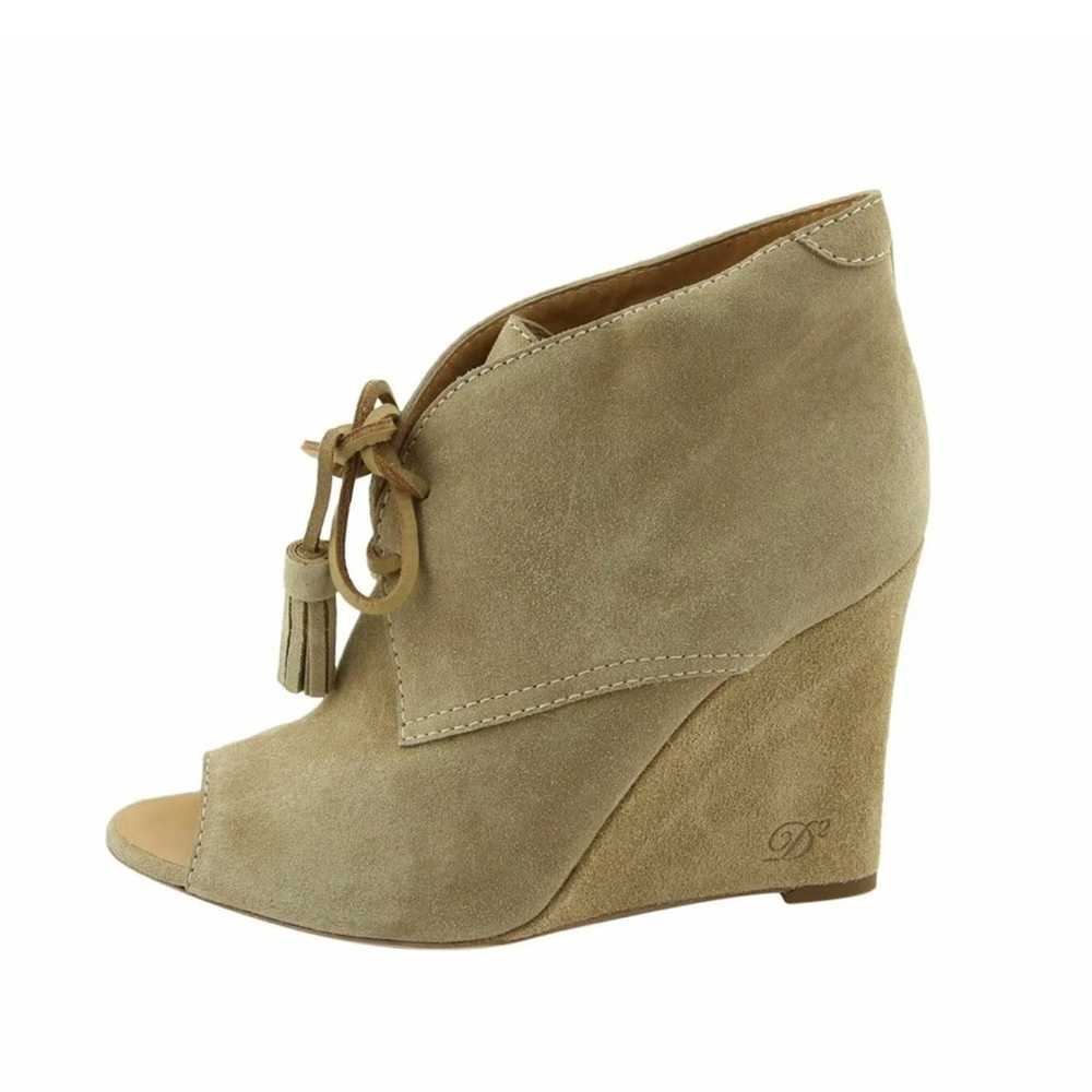 Dsquared2 Beige Suede Peep Toe Lace Up Booties - image 4