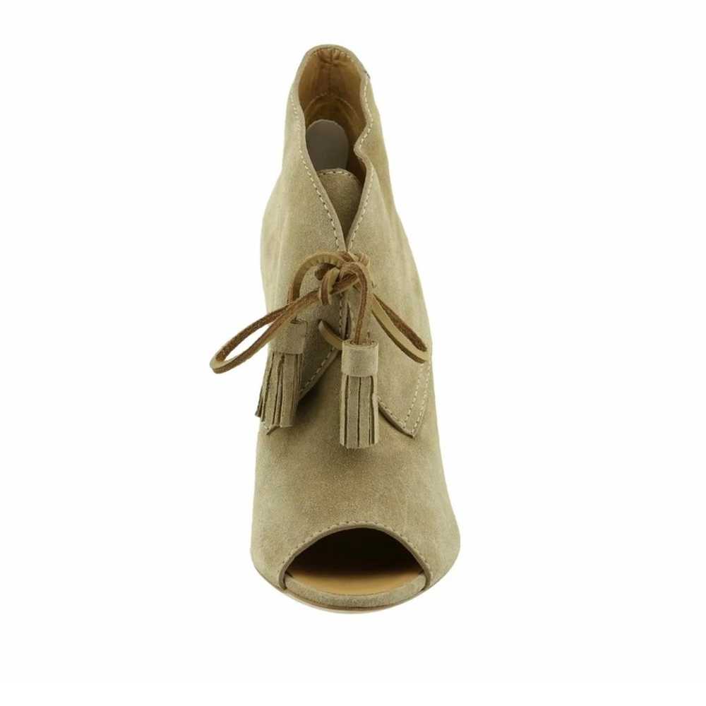 Dsquared2 Beige Suede Peep Toe Lace Up Booties - image 6