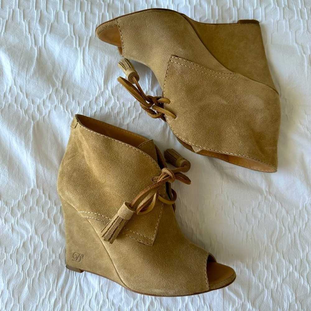 Dsquared2 Beige Suede Peep Toe Lace Up Booties - image 9