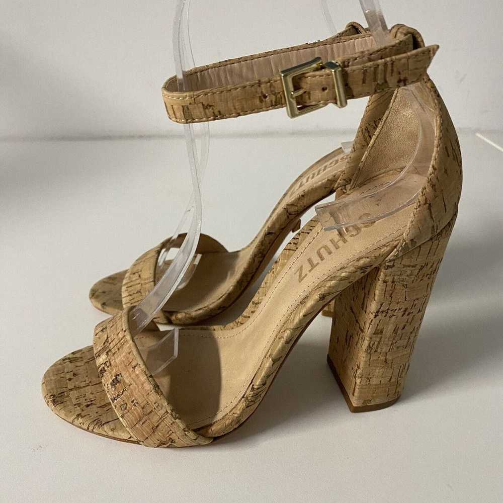 Schutz Enida Sandal Natural Cork Open Toe Ankle S… - image 4