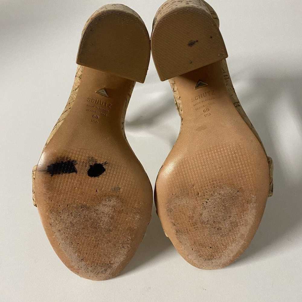 Schutz Enida Sandal Natural Cork Open Toe Ankle S… - image 6