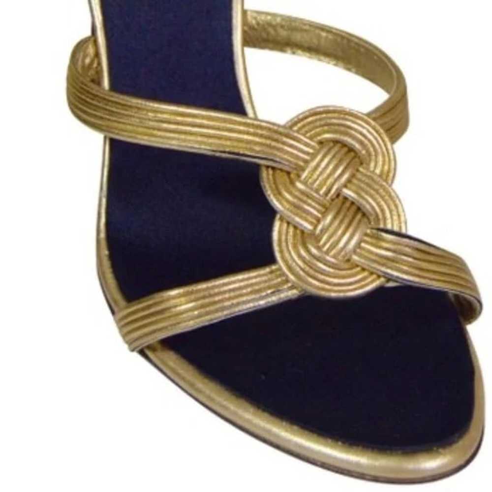 NWT Roberto Cavalli Gold/Black Sandals Size 8 - image 10