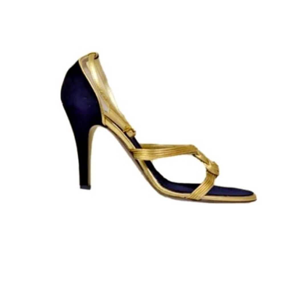 NWT Roberto Cavalli Gold/Black Sandals Size 8 - image 11
