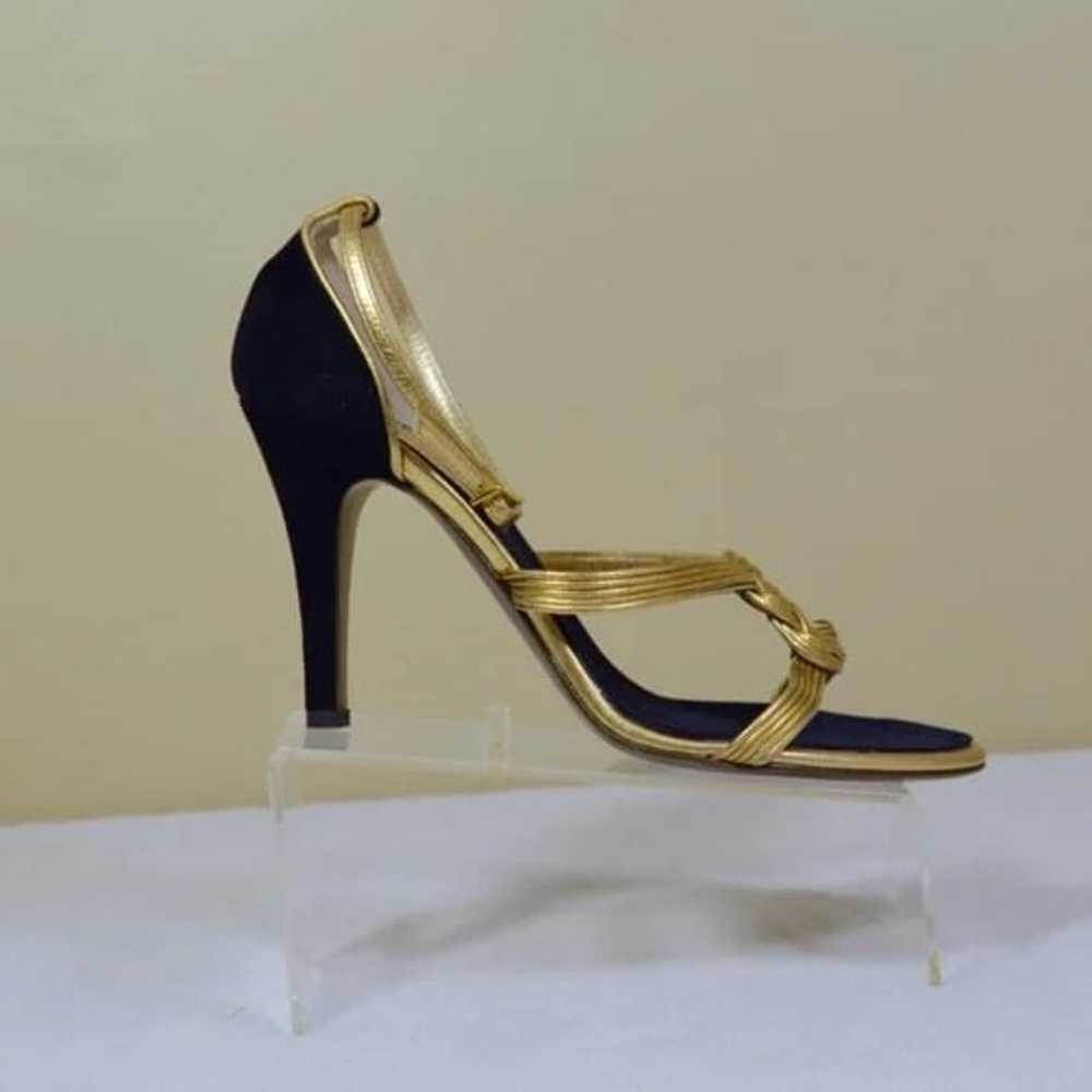 NWT Roberto Cavalli Gold/Black Sandals Size 8 - image 12