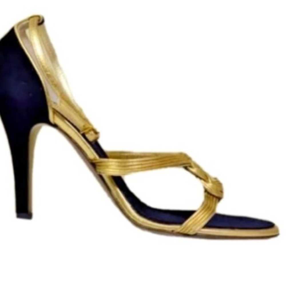 NWT Roberto Cavalli Gold/Black Sandals Size 8 - image 3