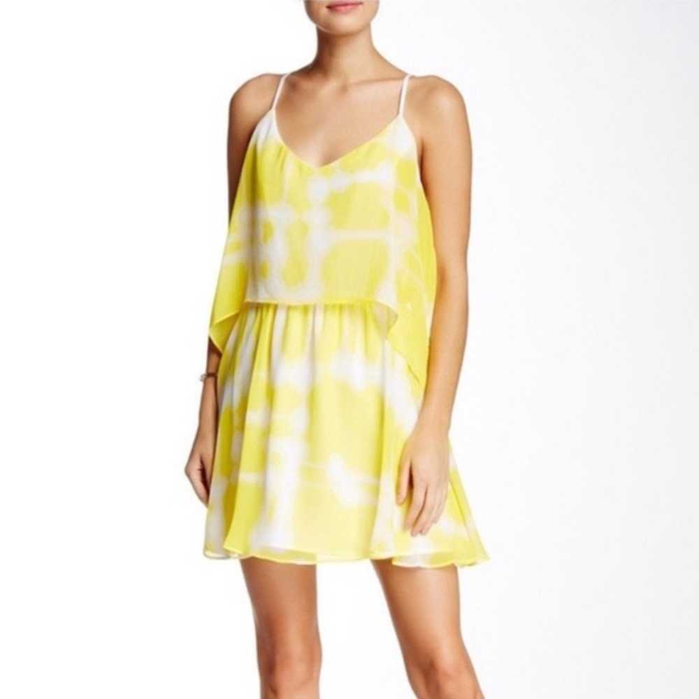 BCBGeneration Yellow Sunburst Tie Dye Flowy Strap… - image 1