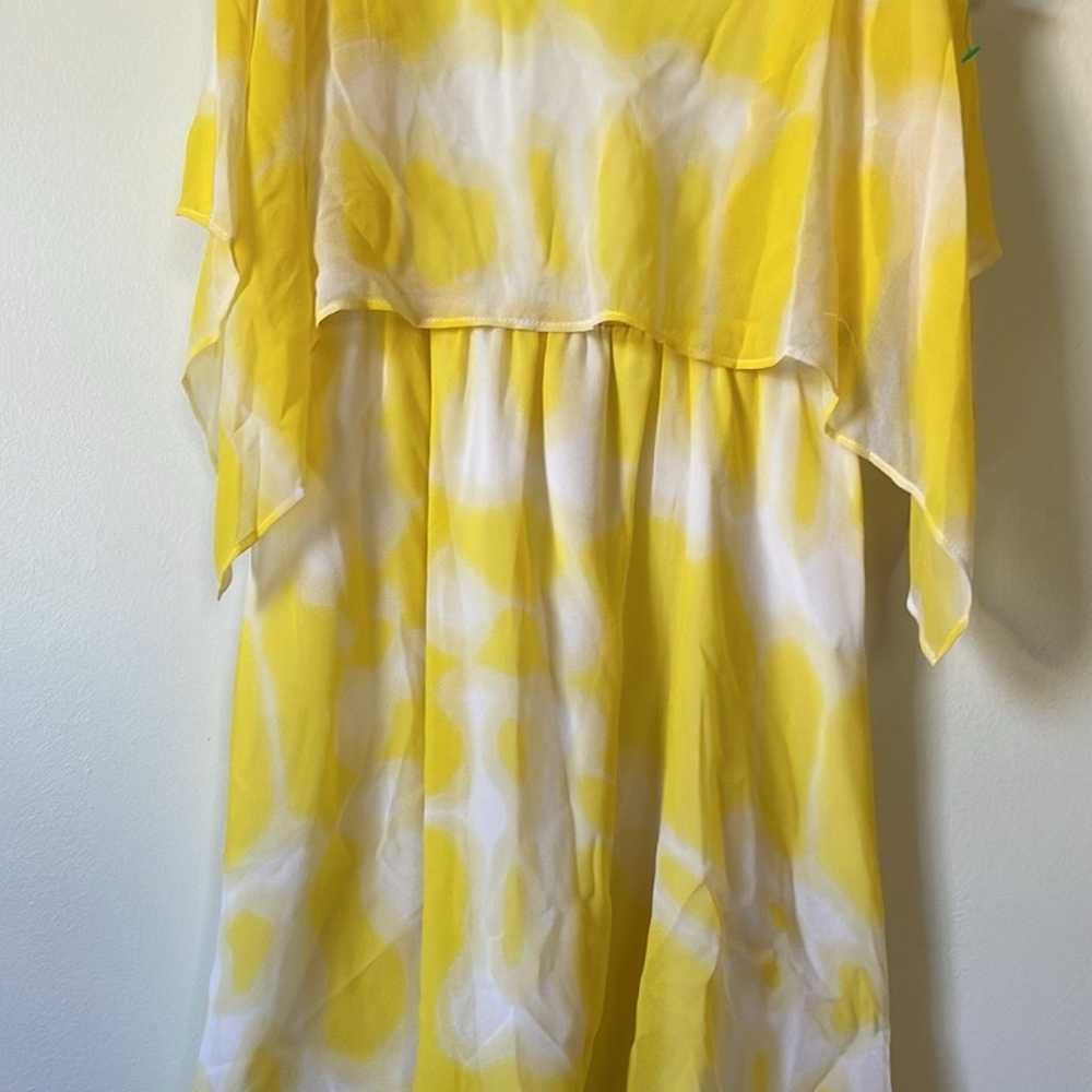BCBGeneration Yellow Sunburst Tie Dye Flowy Strap… - image 5