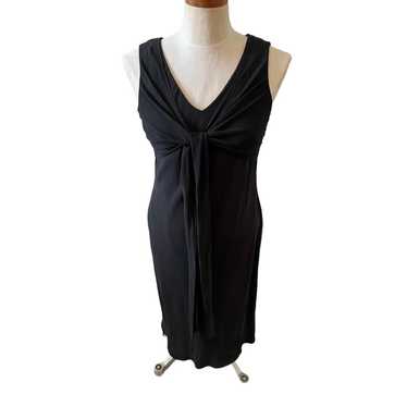 LOFT Midi Silk Slip Dress Black 6