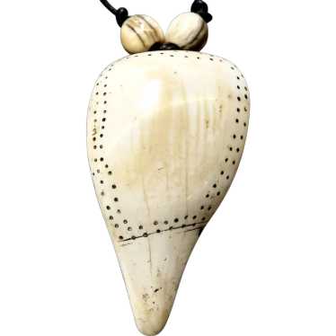 Rare Old Tribal Naga Conch Shell Pendant Necklace