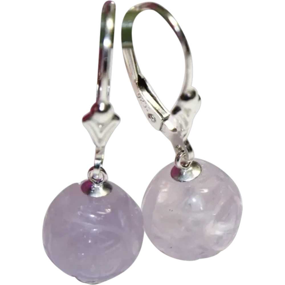 Lavender Jade Dragon Earrings - image 1